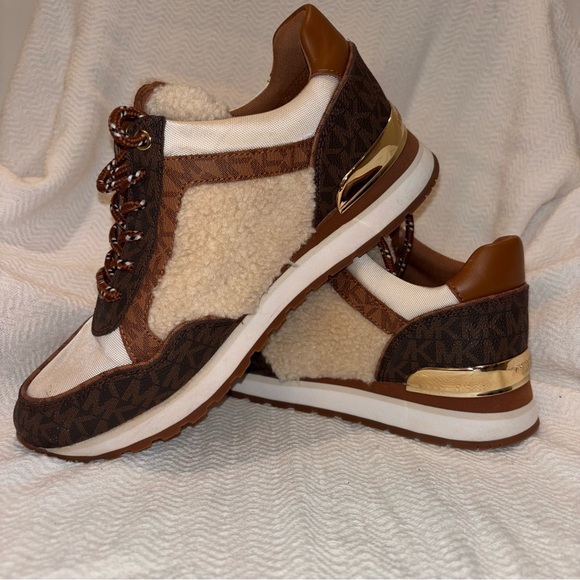 MICHAEL KORS Maddy Teddy Brown Multi MK Logo Trainer US size 7.5 - Picture 10 of 10